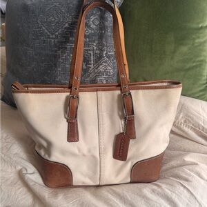 Coach Hampton Collection Canvas and leather tote